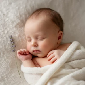 Bébé apaisé accompagné dans ses besoins de sommeil et de sécurité émotionnelle